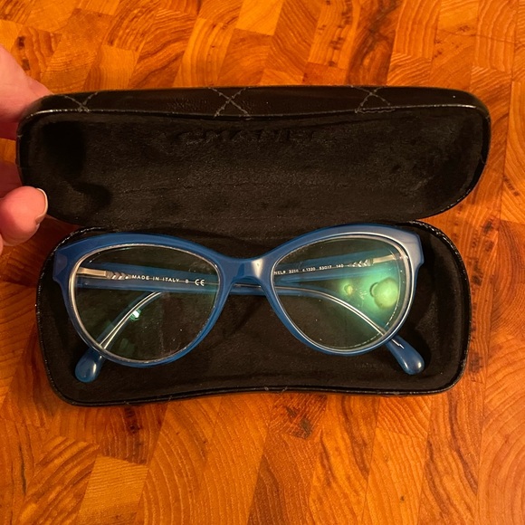 CHANEL blue glasses for frames only as lenses are prescription. Case included - Picture 1 of 11